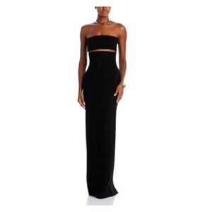 MONOT Womens Black High Back Slit Lined Sleeveless Full-Length Gown Dress 44